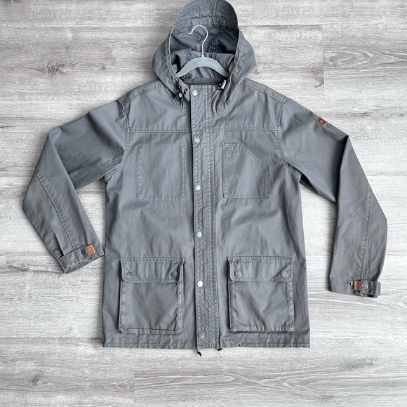 Men's RCVA military style Gray Hooded Jacket size medium - Picture 5 of 7